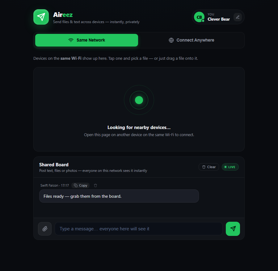 Aireez app screenshot